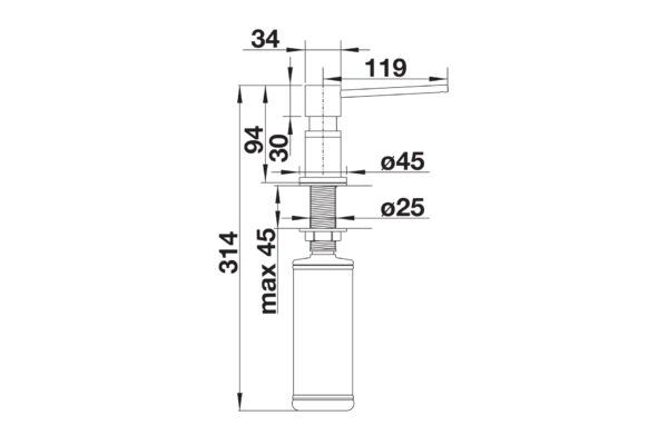 DISTRIBUTEUR A SAVON ENCASTRABLE LATO